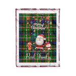 Personalized Gift Tartan Plaid Blanket Clan Reid With Funny Santa Snowman Reindeer Merry Christmas Fleece Blanket, Home Living Room, Plaid Blanket, Tartan Blanket, Scottish Blanket, Buffalo fleece blanket, Christmas Blanket