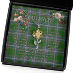 To My Beautiful Soulmate Sunflower Necklace In Your Eyes I Have Found My Home Clan Pringle Tartan Jewelry For Girlfriend, Tartan Sunflower Pendant Necklace, Scottish Tartan Jewelry, valentine necklace, necklace girlfriend, necklace for wife, cute necklaces for girlfriend, jewelry for girlfriend, to my soulmate necklace, to my future wife necklace