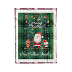 Personalized Gift Tartan Plaid Blanket Clan MacArthur Ancient With Funny Santa Snowman Reindeer Merry Christmas Fleece Blanket, Home Living Room, Plaid Blanket, Tartan Blanket, Scottish Blanket, Buffalo fleece blanket, Christmas Blanket