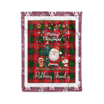Personalized Gift Tartan Plaid Blanket Clan Rattray With Funny Santa Snowman Reindeer Merry Christmas Fleece Blanket, Home Living Room, Plaid Blanket, Tartan Blanket, Scottish Blanket, Buffalo fleece blanket, Christmas Blanket