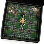 To My Beautiful Soulmate Sunflower Necklace In Your Eyes I Have Found My Home Clan MacAlpine Modern Tartan Jewelry For Girlfriend, Tartan Sunflower Pendant Necklace, Scottish Tartan Jewelry, valentine necklace, necklace girlfriend, necklace for wife, cute necklaces for girlfriend, jewelry for girlfriend, to my soulmate necklace, to my future wife necklace