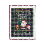 Personalized Gift Tartan Plaid Blanket Clan Davidson of Tulloch Dress With Funny Santa Snowman Reindeer Merry Christmas Fleece Blanket, Home Living Room, Plaid Blanket, Tartan Blanket, Scottish Blanket, Buffalo fleece blanket, Christmas Blanket