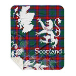 Scotstee Shop - Tartan Blanket Thistle and Lion Scottish Clan Jardine Dress Plaid Blanket - Sherpa Blanket