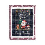 Personalized Gift Tartan Plaid Blanket Clan Navy Formal Dress With Funny Santa Snowman Reindeer Merry Christmas Fleece Blanket, Home Living Room, Plaid Blanket, Tartan Blanket, Scottish Blanket, Buffalo fleece blanket, Christmas Blanket