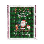 Personalized Gift Tartan Plaid Blanket Clan Ged With Funny Santa Snowman Reindeer Merry Christmas Fleece Blanket, Christmas Blanket, Plaid Blanket, Tartan Blanket,Scottish Blanket