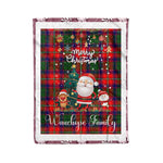 Personalized Gift Tartan Plaid Blanket Clan Wauchope With Funny Santa Snowman Reindeer Merry Christmas Fleece Blanket, Home Living Room, Plaid Blanket, Tartan Blanket, Scottish Blanket, Buffalo fleece blanket, Christmas Blanket