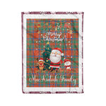 Personalized Gift Tartan Plaid Blanket Clan MacKintosh Ancient With Funny Santa Snowman Reindeer Merry Christmas Fleece Blanket, Home Living Room, Plaid Blanket, Tartan Blanket, Scottish Blanket, Buffalo fleece blanket, Christmas Blanket