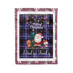 Personalized Gift Tartan Plaid Blanket Clan Dunlop Modern With Funny Santa Snowman Reindeer Merry Christmas Fleece Blanket, Home Living Room, Plaid Blanket, Tartan Blanket, Scottish Blanket, Buffalo fleece blanket, Christmas Blanket