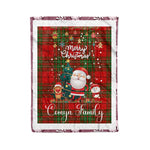 Personalized Gift Tartan Plaid Blanket Clan Comyn Red With Funny Santa Snowman Reindeer Merry Christmas Fleece Blanket, Home Living Room, Plaid Blanket, Tartan Blanket, Scottish Blanket, Buffalo fleece blanket, Christmas Blanket
