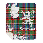 Scotstee Shop - Tartan Blanket Thistle and Lion Scottish Clan Glass Plaid Blanket - Sherpa Blanket