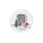 Scotstee Shop - First Christmas In Our New Home Circle Ceramic Ornament Watercolor Christmas Front Door New Home Christmas Gift Ornament