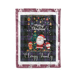Personalized Gift Tartan Plaid Blanket Clan Clergy Purple With Funny Santa Snowman Reindeer Merry Christmas Fleece Blanket, Home Living Room, Plaid Blanket, Tartan Blanket, Scottish Blanket, Buffalo fleece blanket, Christmas Blanket