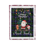 Personalized Gift Tartan Plaid Blanket Clan Mowat With Funny Santa Snowman Reindeer Merry Christmas Fleece Blanket, Home Living Room, Plaid Blanket, Tartan Blanket, Scottish Blanket, Buffalo fleece blanket, Christmas Blanket