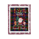 Personalized Gift Tartan Plaid Blanket Clan Tennant With Funny Santa Snowman Reindeer Merry Christmas Fleece Blanket, Home Living Room, Plaid Blanket, Tartan Blanket, Scottish Blanket, Buffalo fleece blanket, Christmas Blanket