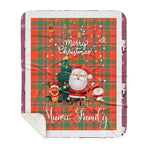 Personalized Gift Tartan Plaid Blanket Clan Munro Ancient With Funny Santa Snowman Reindeer Merry Christmas Gift Sherpa Blanket, blue plaid sherpa blanket,blue tartan sherpa blanket,Buchan,buffalo plaid sherpa blanket,christmas sherpa blanket,Christmas Throw Blanket