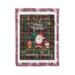 Personalized Gift Tartan Plaid Blanket Clan Cumming Hunting Ancient With Funny Santa Snowman Reindeer Merry Christmas Fleece Blanket, Home Living Room, Plaid Blanket, Tartan Blanket, Scottish Blanket, Buffalo fleece blanket, Christmas Blanket