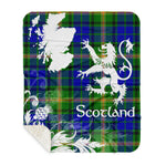 Sherpa Blanket - Tartan Blanket Thistle and Lion Scottish Clan MaiTland Plaid Blanket, plaid sherpa blanket queen,purple sherpa blanket,queen sherpa blanket,queen size sherpa blanket,red sherpa blanket,scottish tartan blankets,sherpa blanket,sherpa christmas blanket
