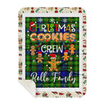 Personalized Gift Tartan Plaid Blanket Clan Rollo With Christmas Cookie Baking Crew Christmas Gift Sherpa Blanket, tartan sherpa blanket,buffalo plaid sherpa blanket,christmas sherpa blanket,Christmas Throw Blanket,green plaid sherpa blanket,green sherpa blanket