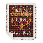 Personalized Gift Tartan Plaid Blanket Clan Carnegie Modern With Christmas Cookie Baking Crew Christmas Gift Sherpa Blanket, tartan sherpa blanket,buffalo plaid sherpa blanket,christmas sherpa blanket,Christmas Throw Blanket,green plaid sherpa blanket,green sherpa blanket