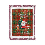 Personalized Gift Tartan Plaid Blanket Clan Hay With Funny Santa Snowman Reindeer Merry Christmas Fleece Blanket, Christmas Blanket, Plaid Blanket, Tartan Blanket,Scottish Blanket