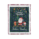 Personalized Gift Tartan Plaid Blanket Clan Forbes Modern With Funny Santa Snowman Reindeer Merry Christmas Fleece Blanket, Home Living Room, Plaid Blanket, Tartan Blanket, Scottish Blanket, Buffalo fleece blanket, Christmas Blanket