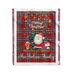 Personalized Gift Tartan Plaid Blanket Clan MacFarlane Red With Funny Santa Snowman Reindeer Merry Christmas Fleece Blanket, Home Living Room, Plaid Blanket, Tartan Blanket, Scottish Blanket, Buffalo fleece blanket, Christmas Blanket
