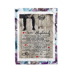 Scotstee Shop - Personalized Gift Letter Love Quote To My Husband Letter, Love Quotes Gift For Him Couple Lover Gift Fleece Blanket