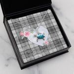 Sea Turtle Necklace Gift for My Beautiful Girlfriend Valentines Necklace Clan Glen Grey Tartan Blue Turtle Necklace