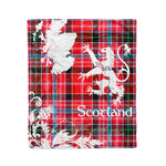 Scotstee Shop Tartan Plaid Fleece Blankets Thistle and Lion Scottish Clan Straiton Plaid Blanket