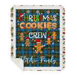 Personalized Gift Tartan Plaid Blanket Clan Fletcher of Dunan With Christmas Cookie Baking Crew Christmas Gift Sherpa Blanket, tartan sherpa blanket,buffalo plaid sherpa blanket,christmas sherpa blanket,Christmas Throw Blanket,green plaid sherpa blanket,green sherpa blanket