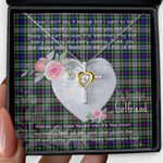 Gift For My Beautiful Girlfriend Necklace Valentine Necklace Clan Davidson of Tulloch Dress Tartan Cross Dancing Necklace Scottish Tartan Jewelry