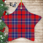 Wishart Dress Tartan Ornament Star Ornament, Christmas Star Decorations, ceramic ornament, Plaid Star Ceramic Ornament, Christmas Ornament Decorations Gift