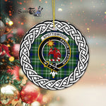 Spottiswood Tartan Ornament,  ceramic ornament, personalized christmas ornaments, christmas tree ornaments, christmas door decorations, Plaid Ornament, Tartan Ceramic Ornament