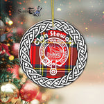 Stewart Tartan Ornament,  ceramic ornament, personalized christmas ornaments, christmas tree ornaments, christmas door decorations, Plaid Ornament, Tartan Ceramic Ornament