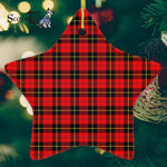 Wallace Tartan Ornament Star Ornament, Christmas Star Decorations, ceramic ornament, Plaid Star Ceramic Ornament, Christmas Ornament Decorations Gift