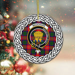 Wauchope Tartan Ornament,  ceramic ornament, personalized christmas ornaments, christmas tree ornaments, christmas door decorations, Plaid Ornament, Tartan Ceramic Ornament
