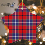 Wishart Dress Tartan Ornament Star Ornament, Christmas Star Decorations, ceramic ornament, Plaid Star Ceramic Ornament, Christmas Ornament Decorations Gift