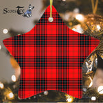 Wemyss Tartan Ornament Star Ornament, Christmas Star Decorations, ceramic ornament, Plaid Star Ceramic Ornament, Christmas Ornament Decorations Gift