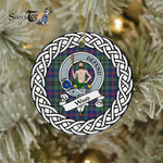 Wood Tartan Ornament,  ceramic ornament, personalized christmas ornaments, christmas tree ornaments, christmas door decorations, Plaid Ornament, Tartan Ceramic Ornament