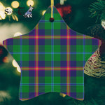 Young Tartan Ornament Star Ornament, Christmas Star Decorations, ceramic ornament, Plaid Star Ceramic Ornament, Christmas Ornament Decorations Gift