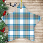 Stewart Muted Blue Tartan Ornament Star Ornament, Christmas Star Decorations, ceramic ornament, Plaid Star Ceramic Ornament, Christmas Ornament Decorations Gift