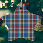 Thomson Blue Tartan Ornament Star Ornament, Christmas Star Decorations, ceramic ornament, Plaid Star Ceramic Ornament, Christmas Ornament Decorations Gift