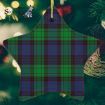 Stewart Old Modern Tartan Ornament Star Ornament, Christmas Star Decorations, ceramic ornament, Plaid Star Ceramic Ornament, Christmas Ornament Decorations Gift