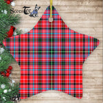 Udny Tartan Ornament Star Ornament, Christmas Star Decorations, ceramic ornament, Plaid Star Ceramic Ornament, Christmas Ornament Decorations Gift