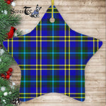 Weir Modern Tartan Ornament Star Ornament, Christmas Star Decorations, ceramic ornament, Plaid Star Ceramic Ornament, Christmas Ornament Decorations Gift