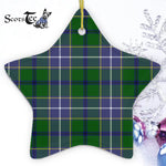 Wishart Hunting Tartan Ornament Star Ornament, Christmas Star Decorations, ceramic ornament, Plaid Star Ceramic Ornament, Christmas Ornament Decorations Gift