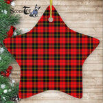 Wallace Tartan Ornament Star Ornament, Christmas Star Decorations, ceramic ornament, Plaid Star Ceramic Ornament, Christmas Ornament Decorations Gift