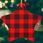 Wemyss Tartan Ornament Star Ornament, Christmas Star Decorations, ceramic ornament, Plaid Star Ceramic Ornament, Christmas Ornament Decorations Gift