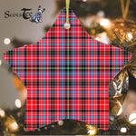 Udny Tartan Ornament Star Ornament, Christmas Star Decorations, ceramic ornament, Plaid Star Ceramic Ornament, Christmas Ornament Decorations Gift