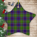Whitefoord Tartan Ornament Star Ornament, Christmas Star Decorations, ceramic ornament, Plaid Star Ceramic Ornament, Christmas Ornament Decorations Gift
